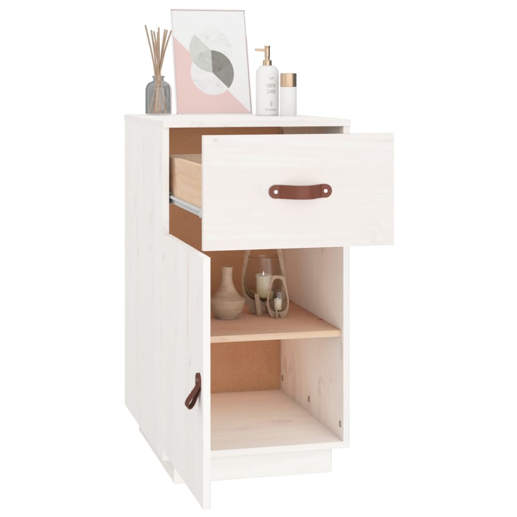 Desk Cabinet White 40x50x75 cm Solid Pine