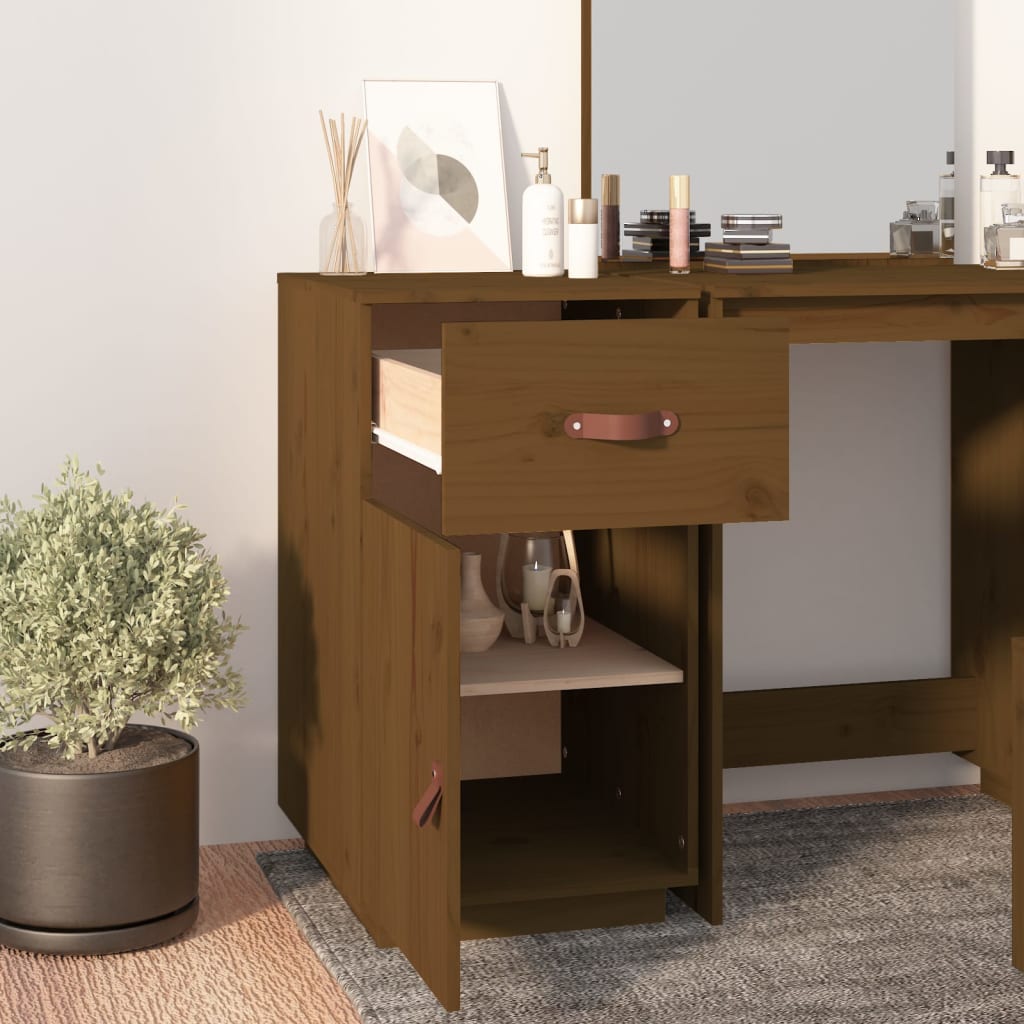 Desk Cabinet Honey Brown 40x50x75 cm Solid Pine