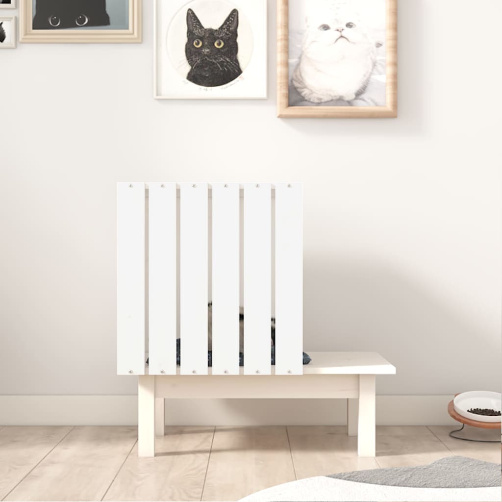 Cat House White 60x36x60 cm Solid Pine Wood