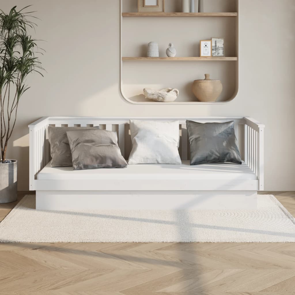 Daybed without mattress white 80x200 cm solid pine wood