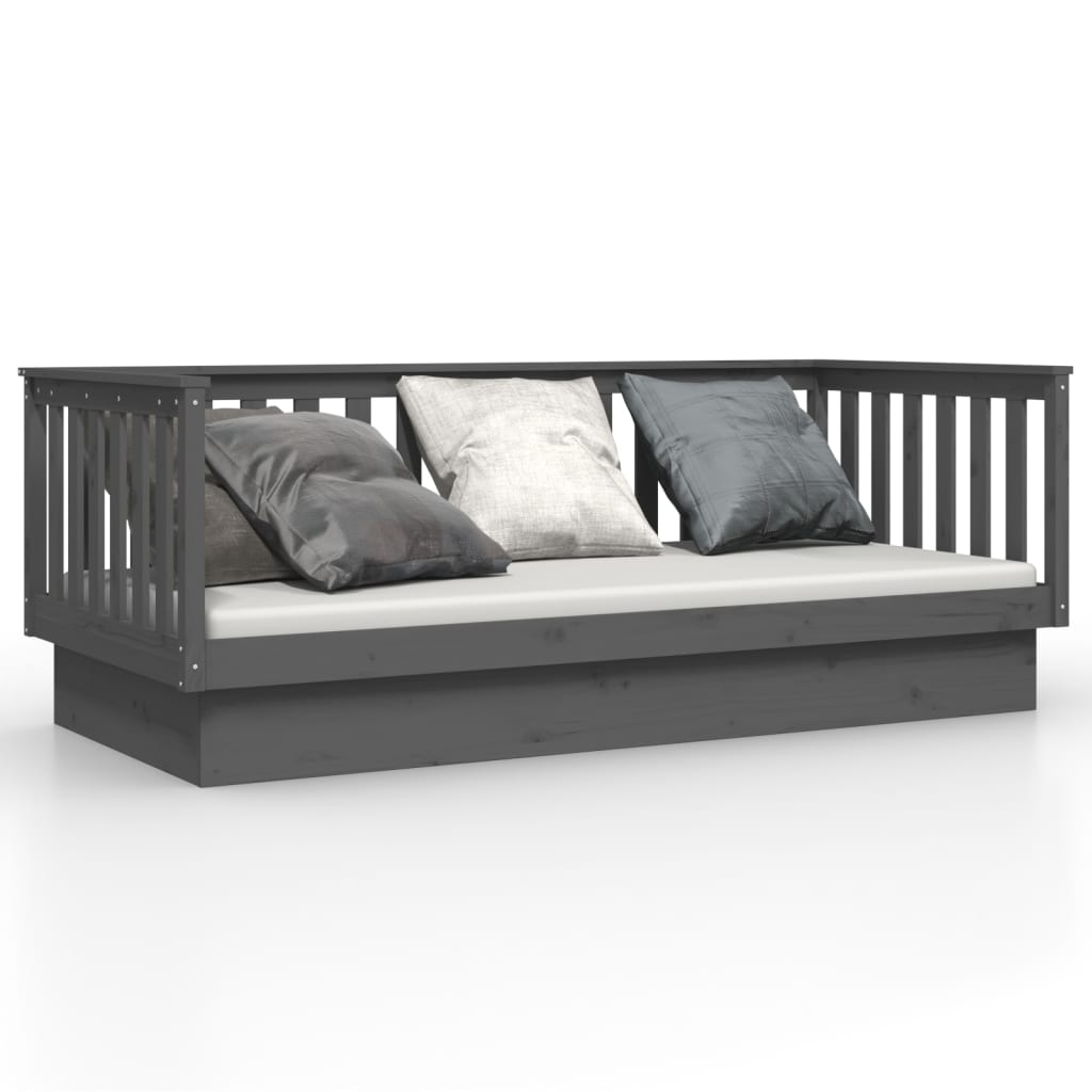 Daybed Grey 80x200 cm Solid Pine Wood