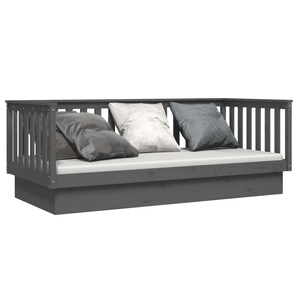 Daybed Grey 80x200 cm Solid Pine Wood