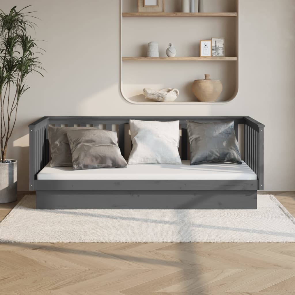 Daybed Grey 80x200 cm Solid Pine Wood