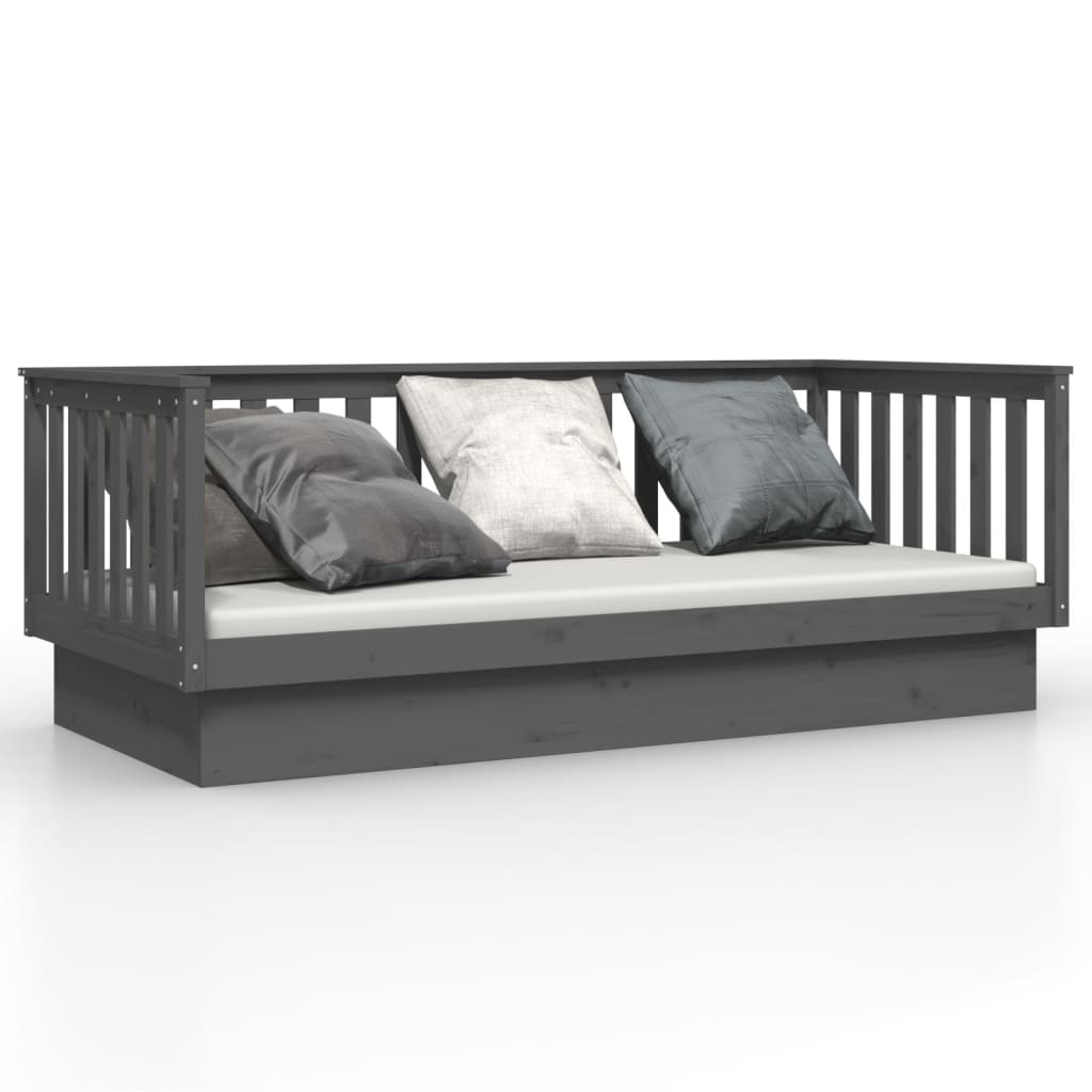 Daybed Grey 90x200 cm Solid Pine Wood