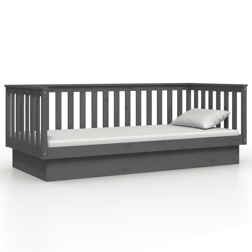 Daybed Grey 90x200 cm Solid Pine Wood