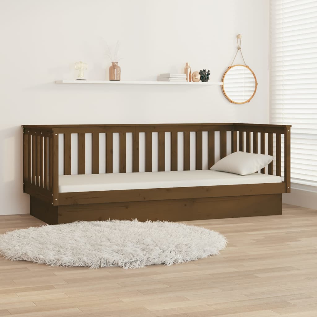 Daybed Honey Brown 100x200 cm Solid Pine Wood