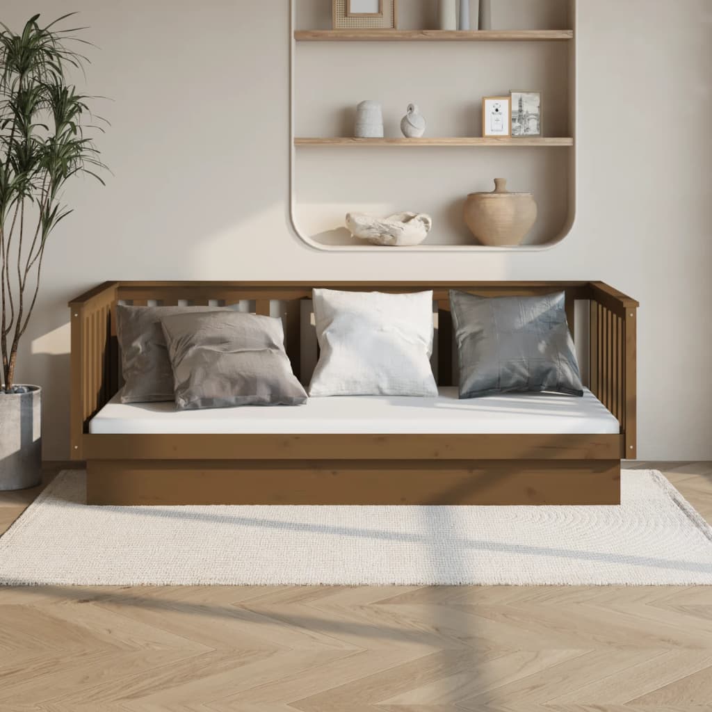 Daybed Honey Brown 100x200 cm Solid Pine Wood