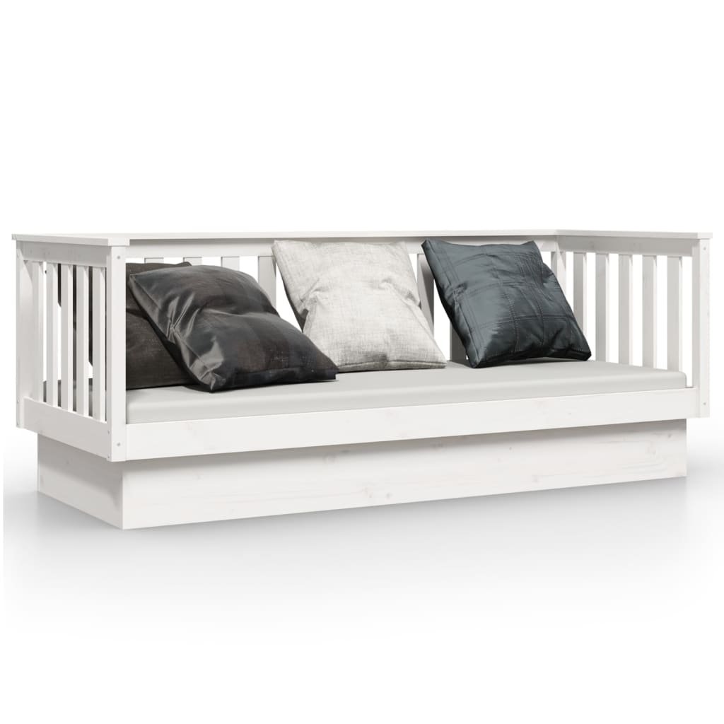 Daybed without mattress white 75x190 cm solid pine wood