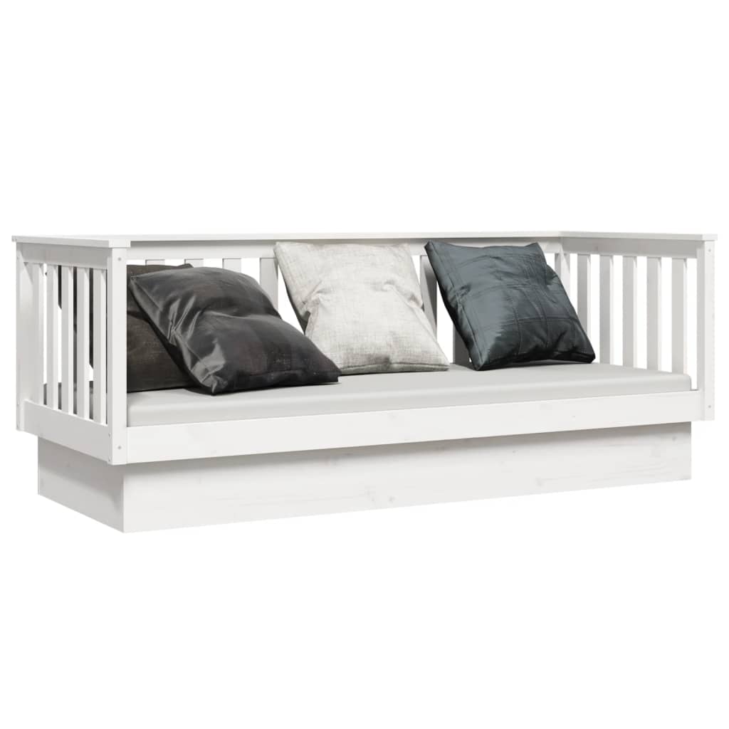 Daybed without mattress white 75x190 cm solid pine wood