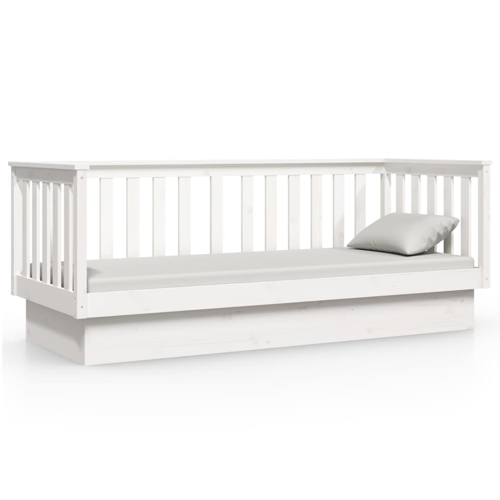 Daybed without mattress white 75x190 cm solid pine wood