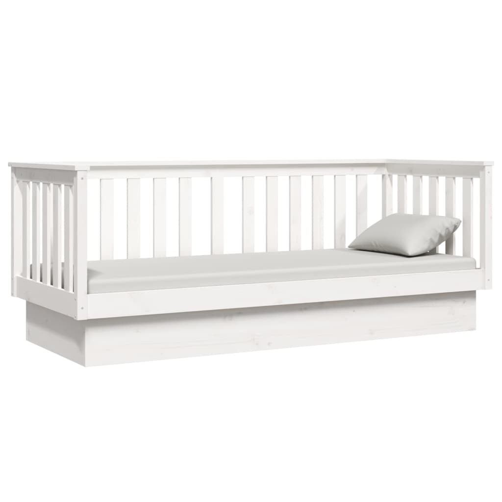 Daybed without mattress white 75x190 cm solid pine wood