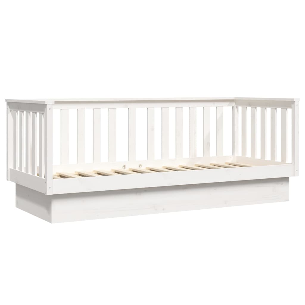 Daybed without mattress white 75x190 cm solid pine wood