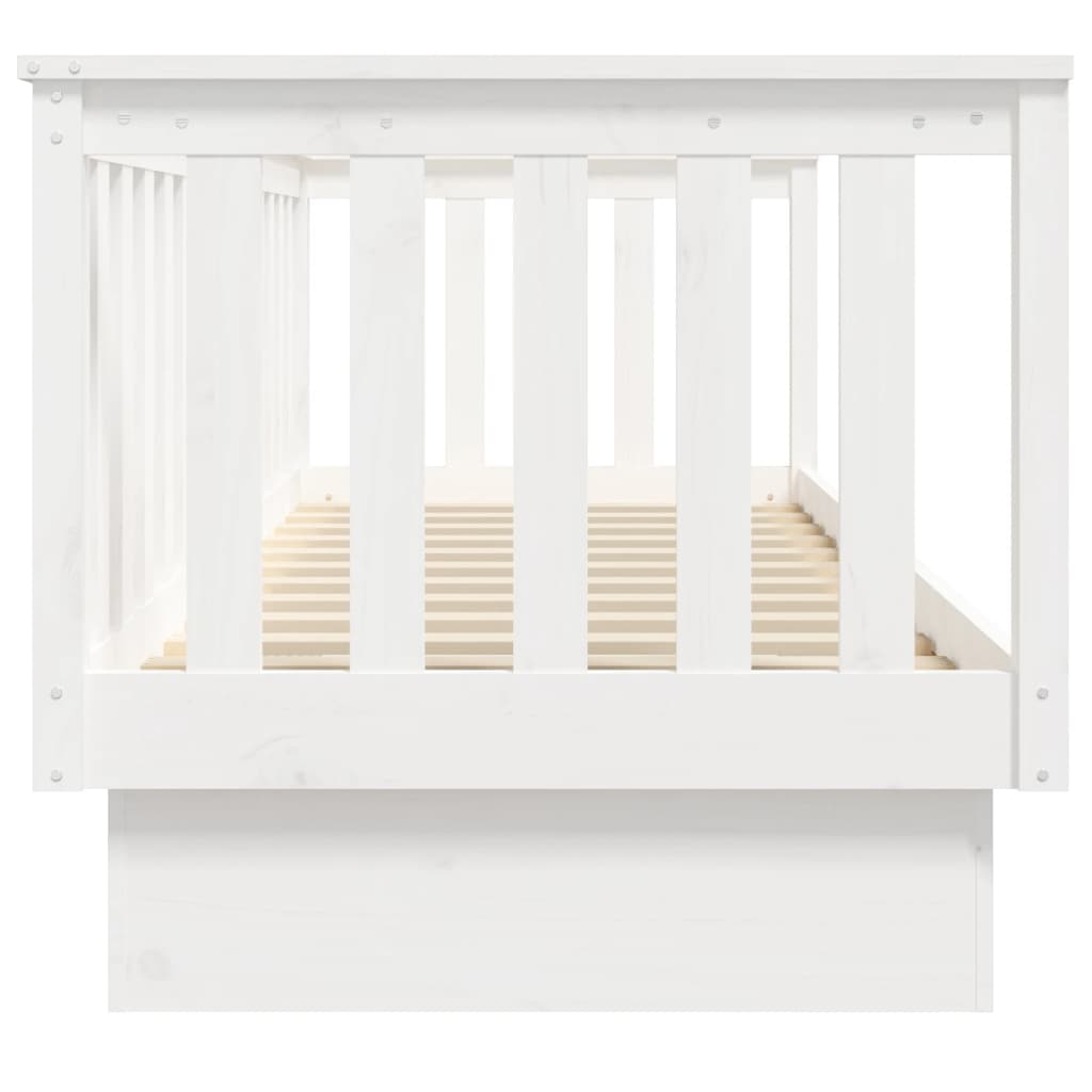 Daybed without mattress white 75x190 cm solid pine wood