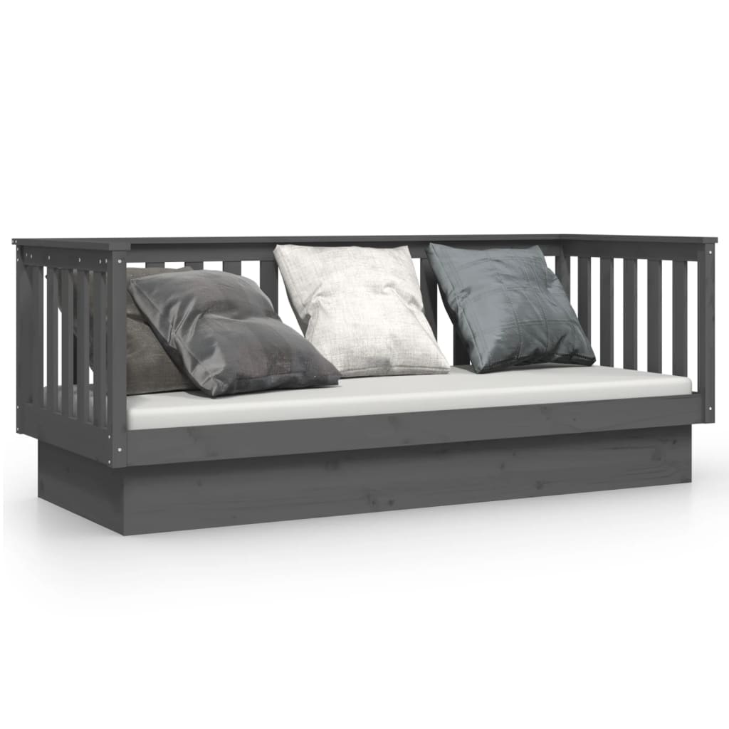 Daybed Grey 75x190 cm Solid Pine Wood