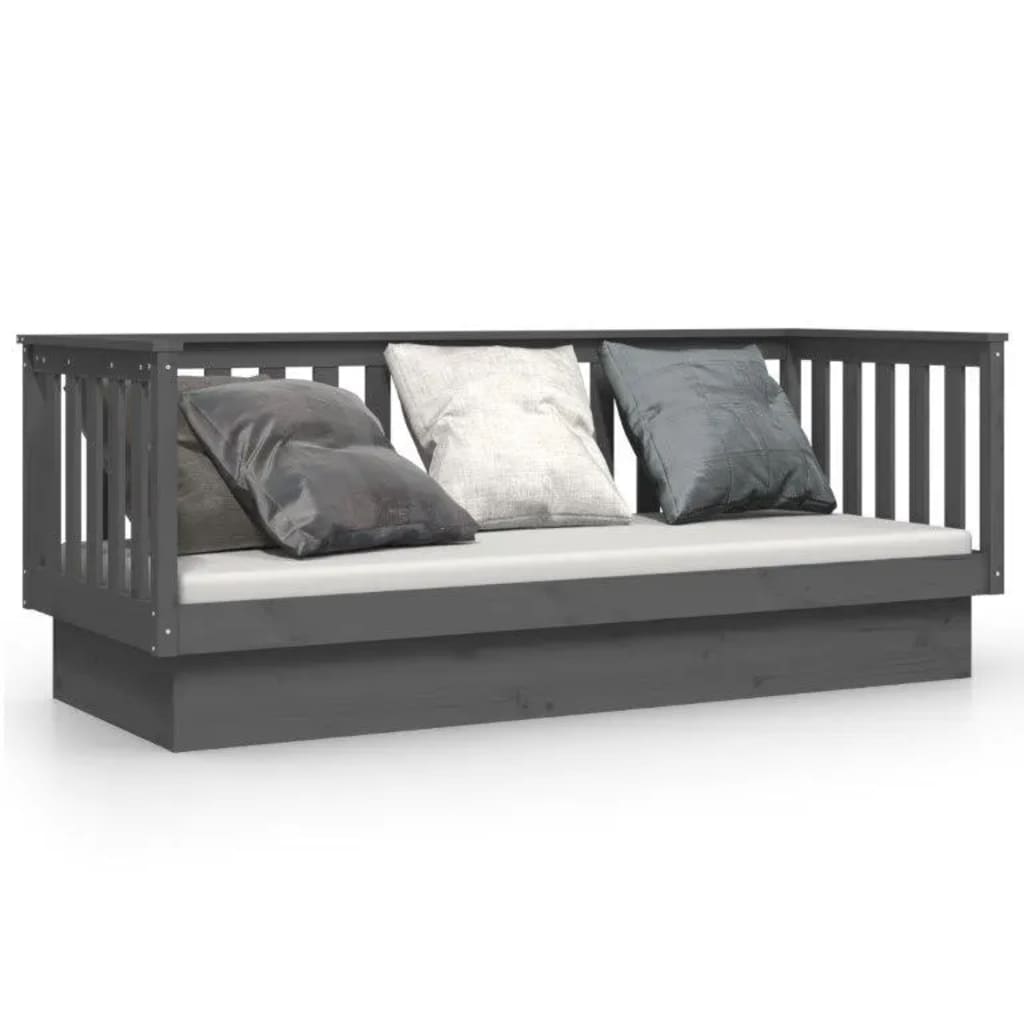 Daybed Grey 90x190 cm Solid Pine Wood