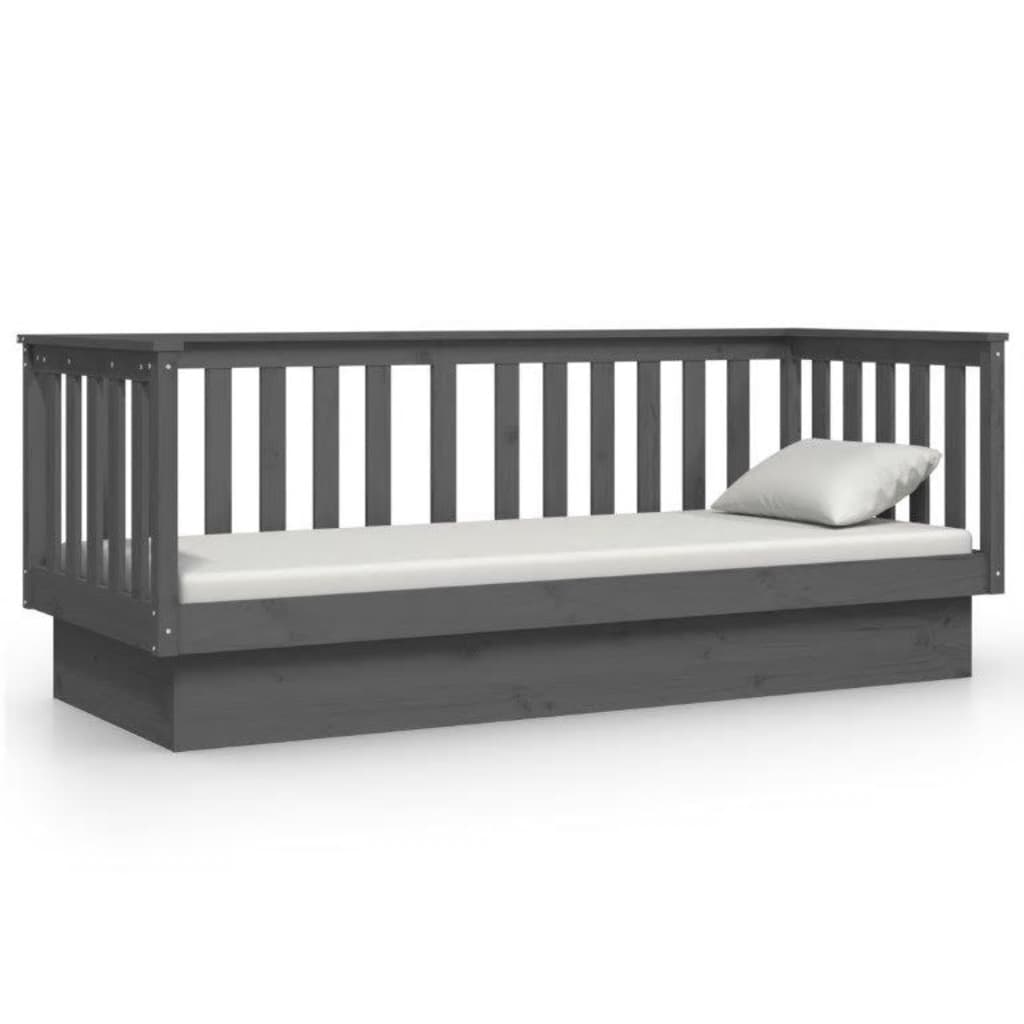 Daybed Grey 90x190 cm Solid Pine Wood