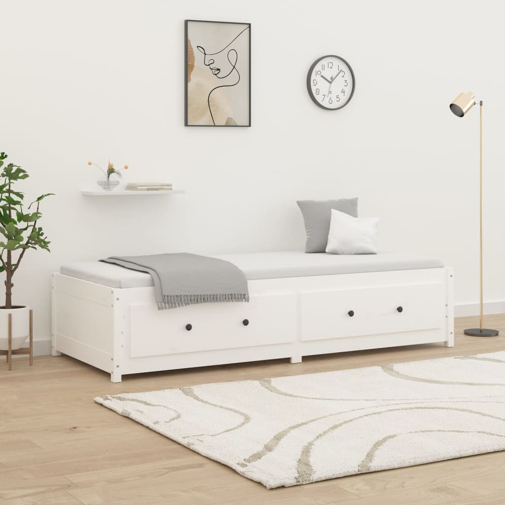 Daybed White 90x190 cm Solid Pine Wood