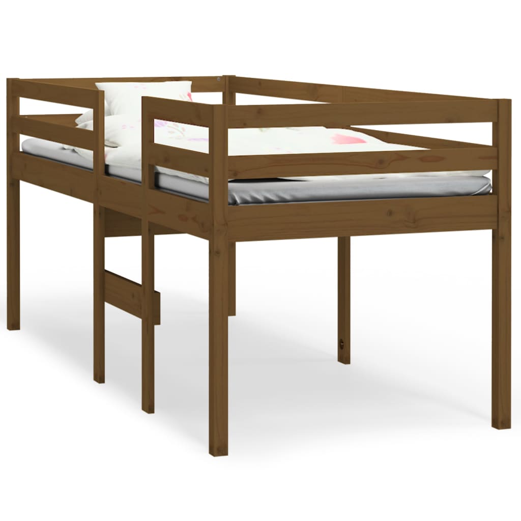 Loft bed honey brown 90x200 cm solid pine wood