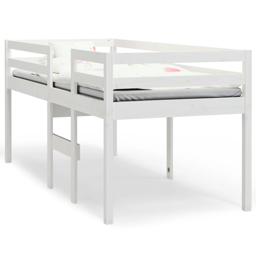 Loft Bed White 80x200 cm Solid Pine Wood