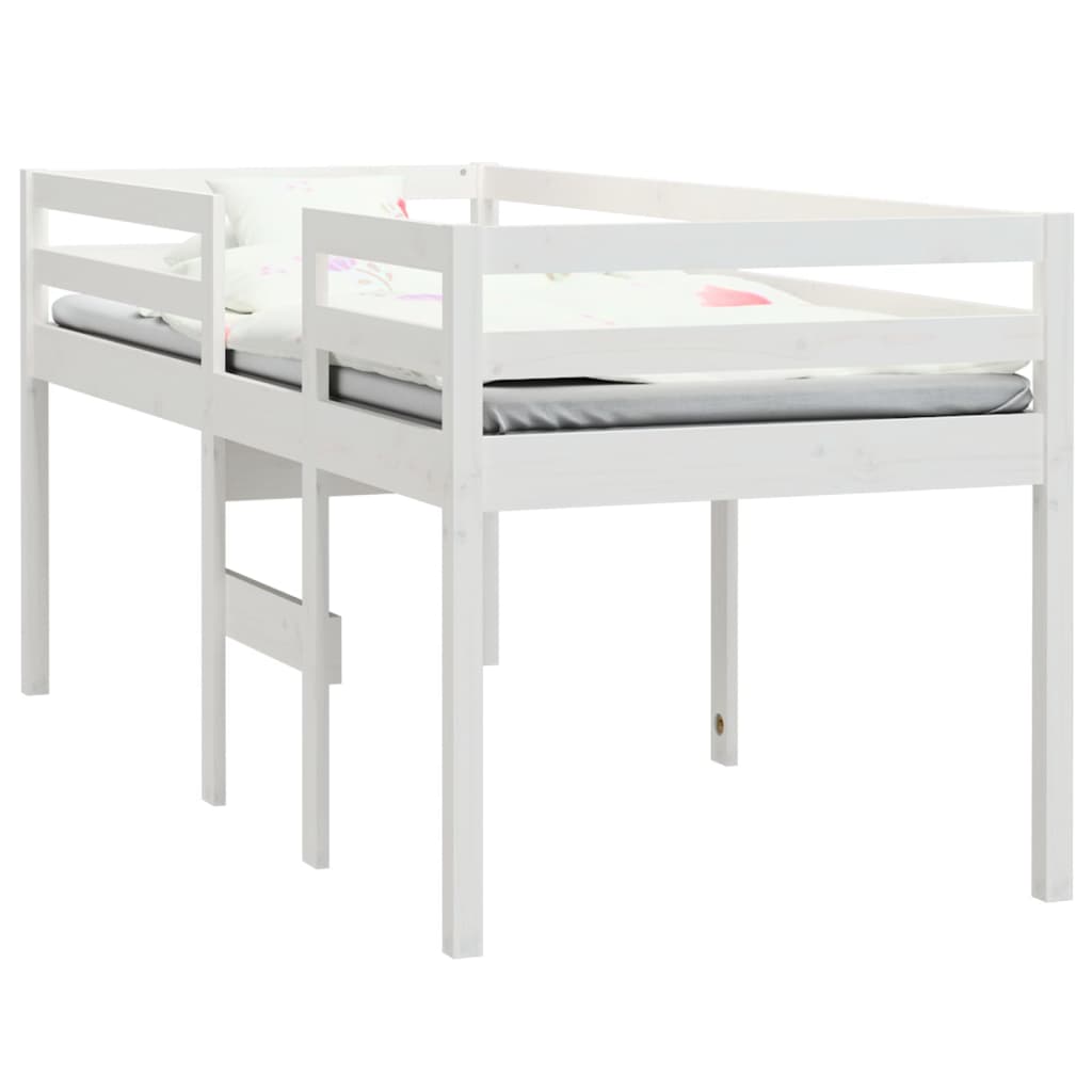 Loft Bed White 80x200 cm Solid Pine Wood