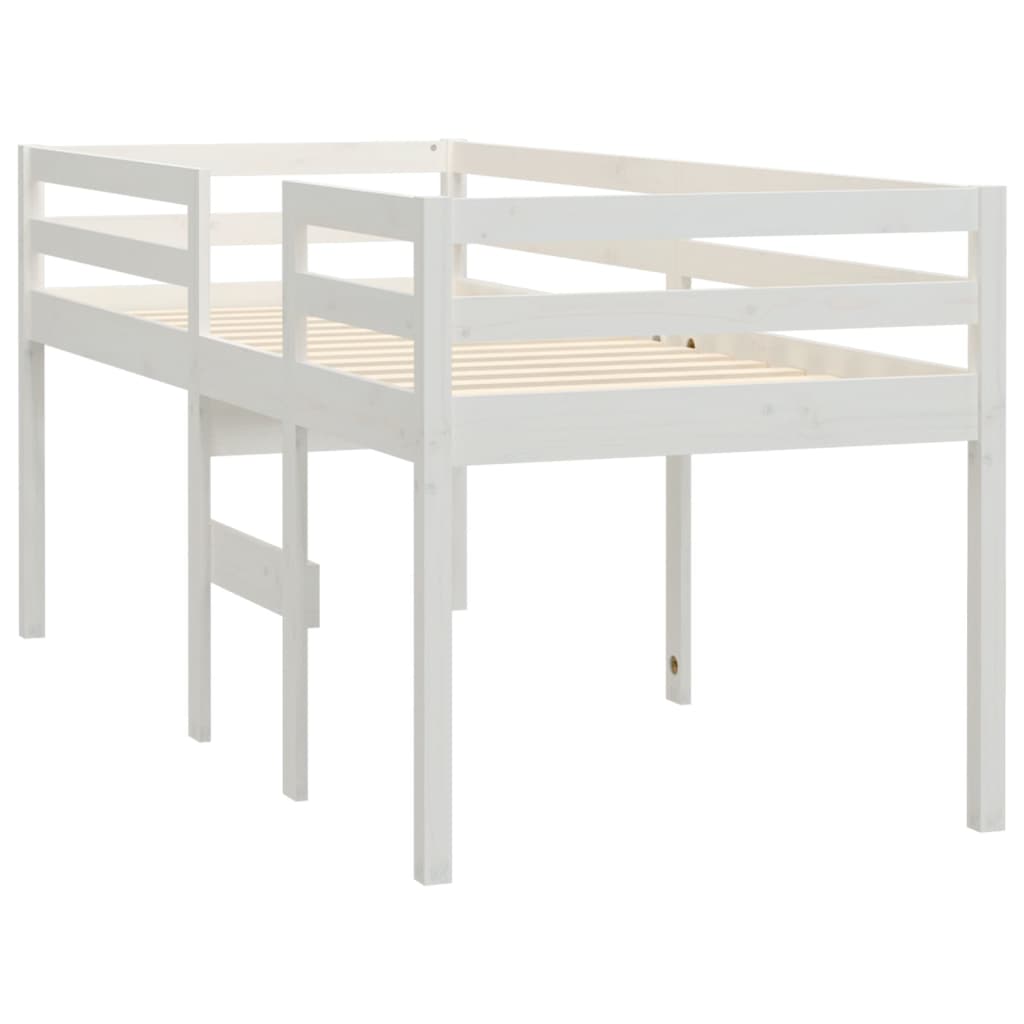 Loft Bed White 80x200 cm Solid Pine Wood