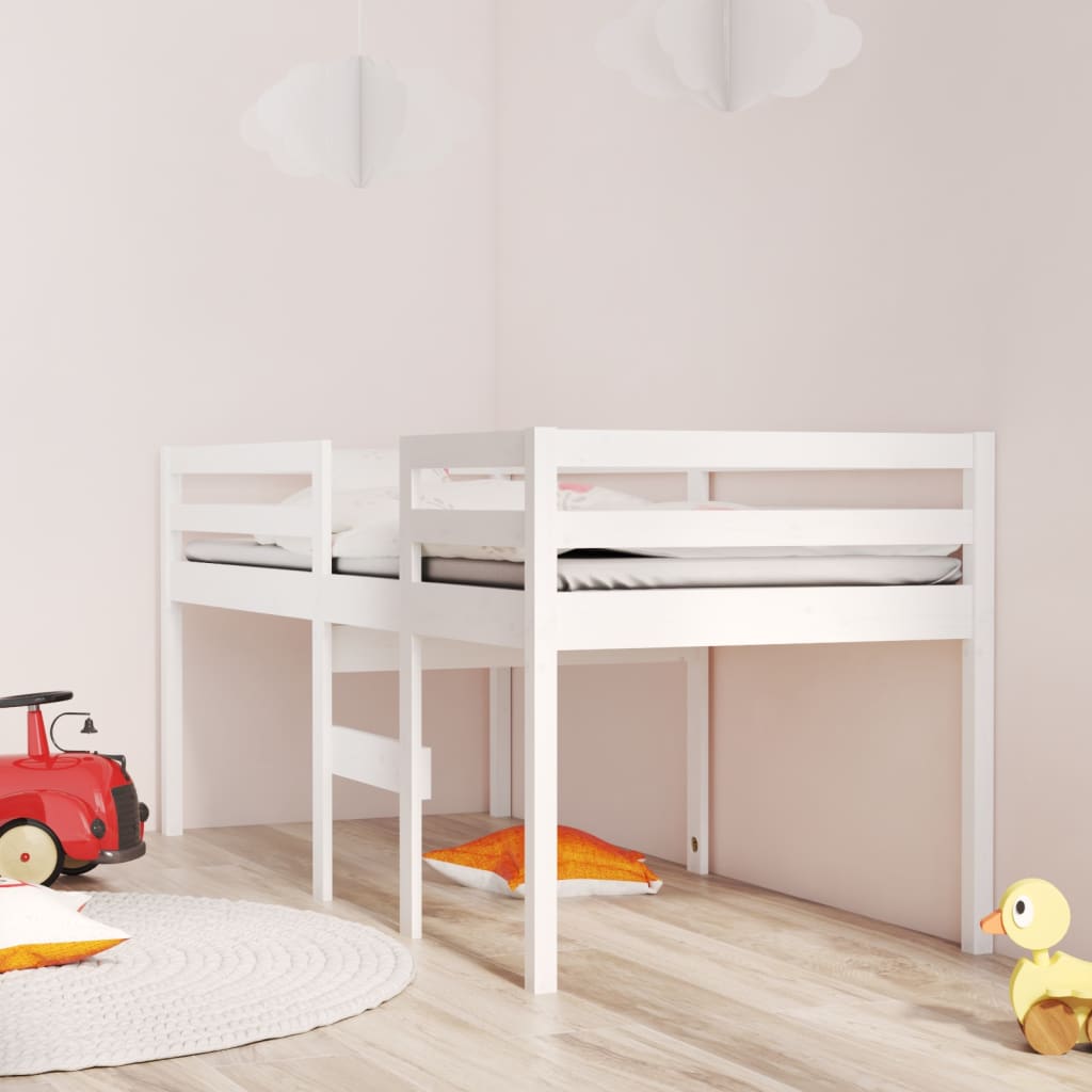 Loft Bed White 80x200 cm Solid Pine Wood