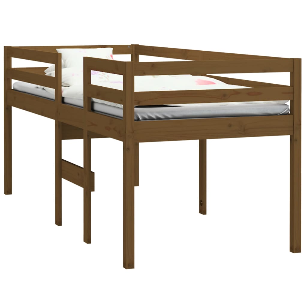 Loft bed honey brown 75x190 cm solid pine wood