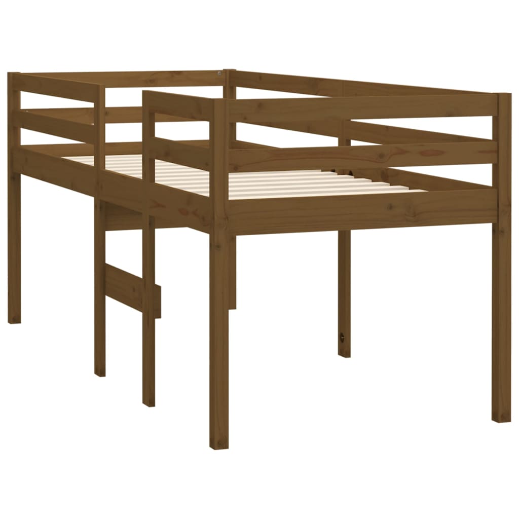 Loft bed honey brown 75x190 cm solid pine wood