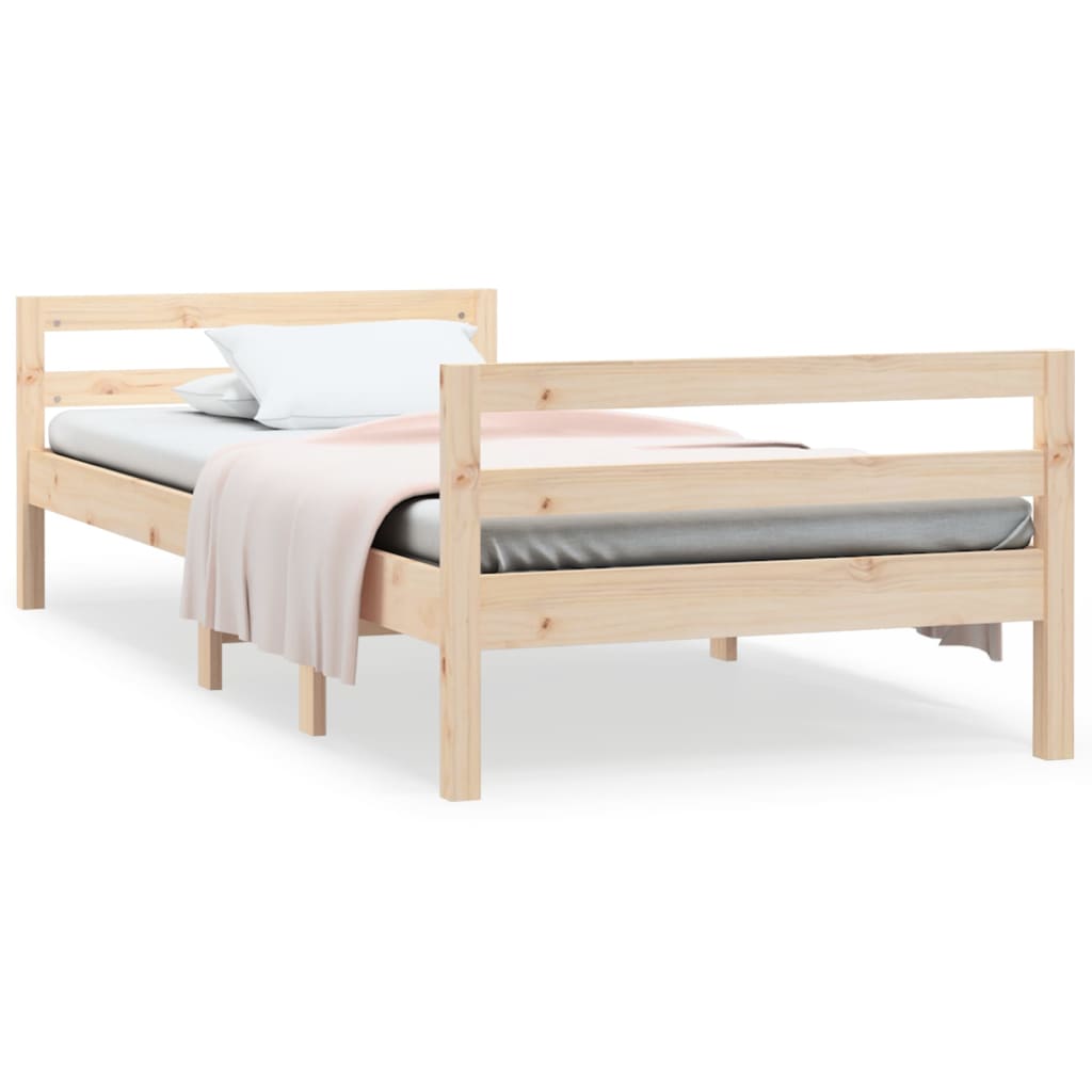 Solid wood bed without mattress 90x200 pinewood