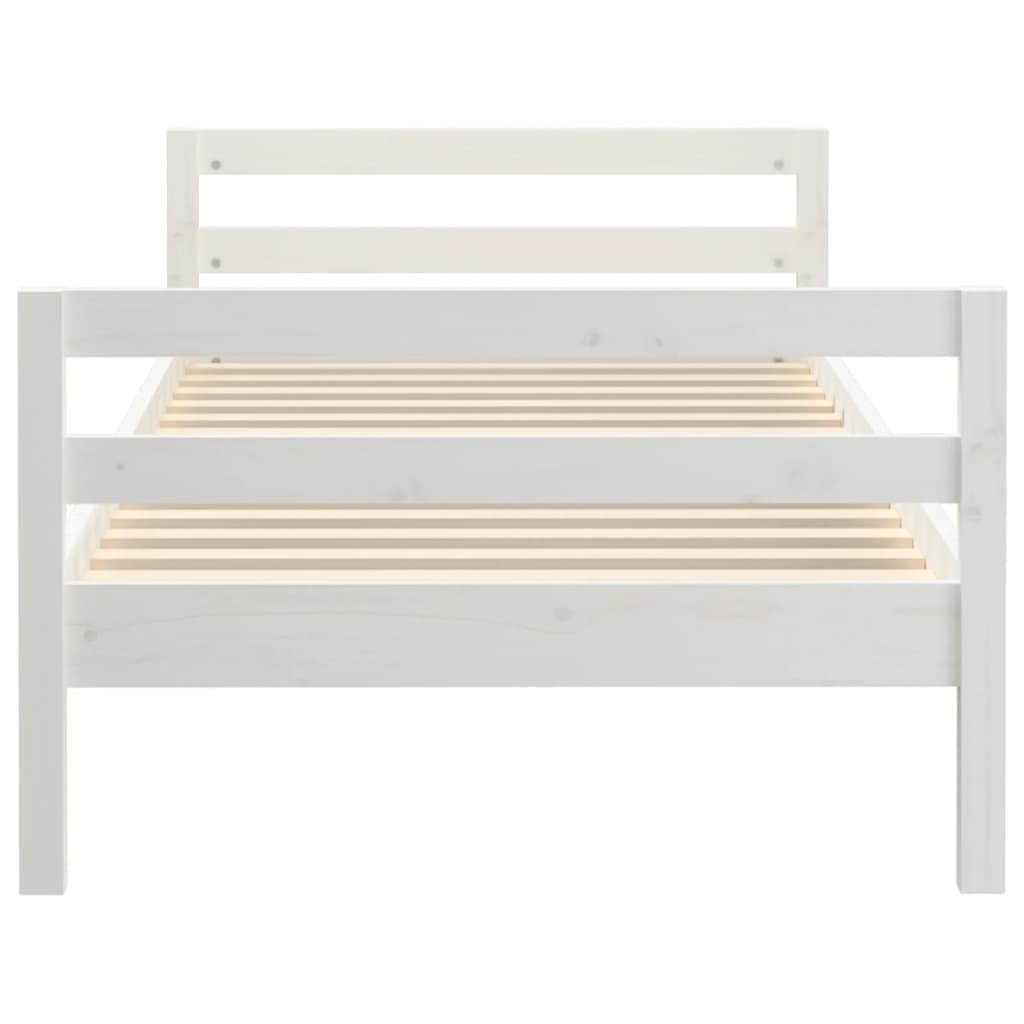 Solid wood bed without mattress white 90x200 cm pinewood