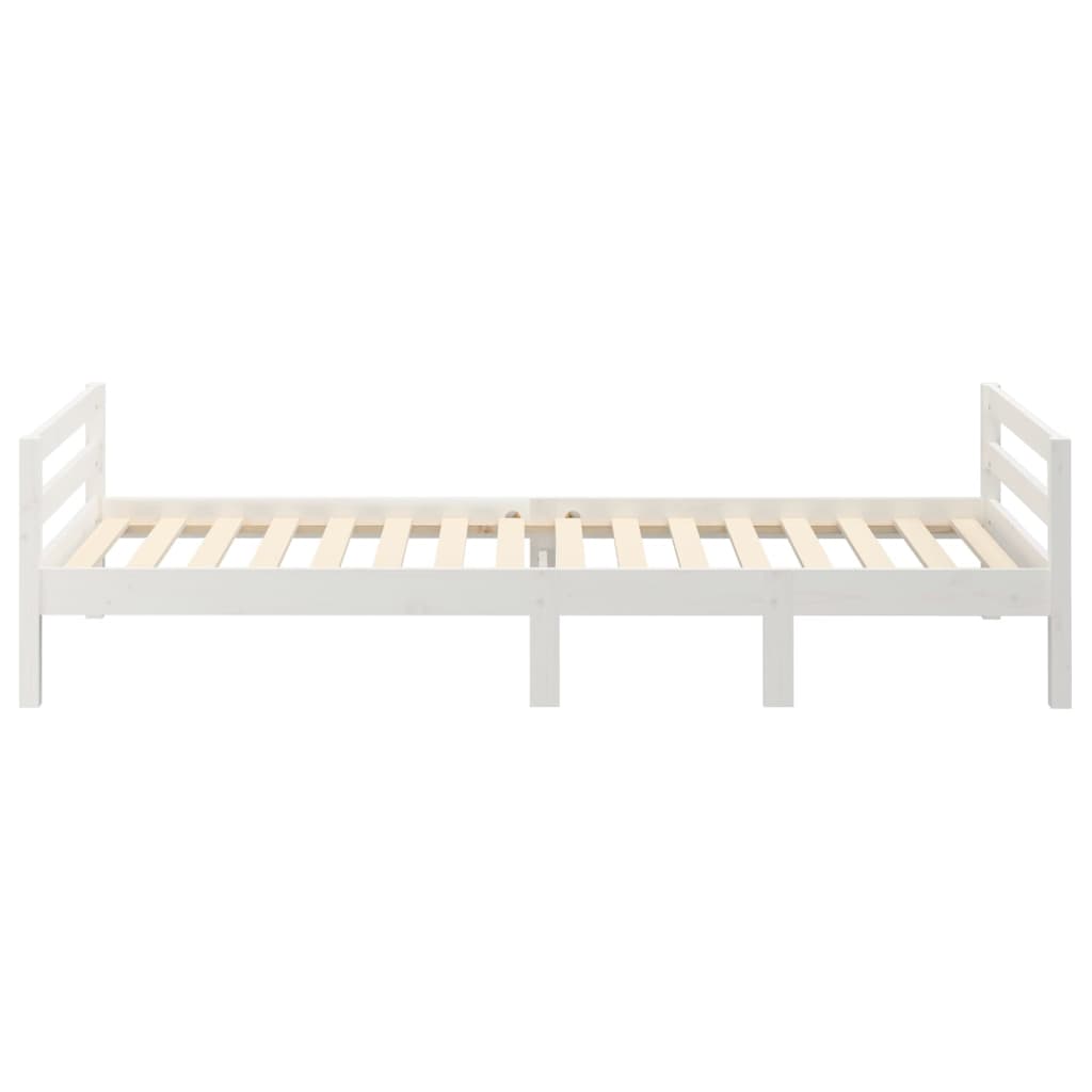 Solid wood bed without mattress white 90x200 cm pinewood