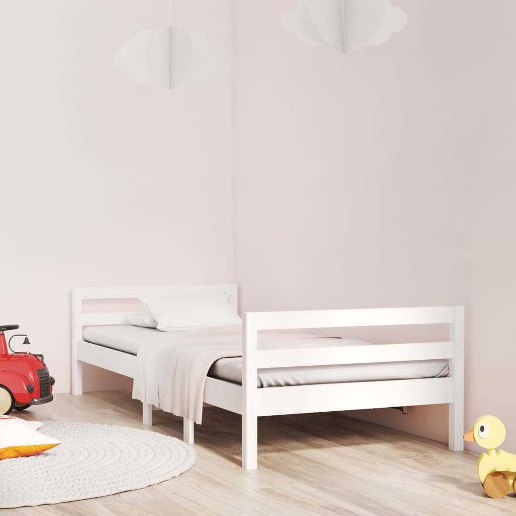 Solid wood bed without mattress white 90x200 cm pinewood