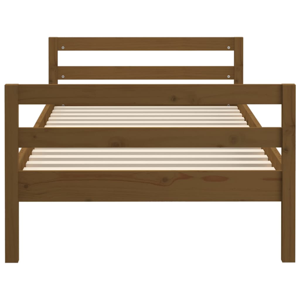 Solid wood bed honey brown 90x200 cm pine