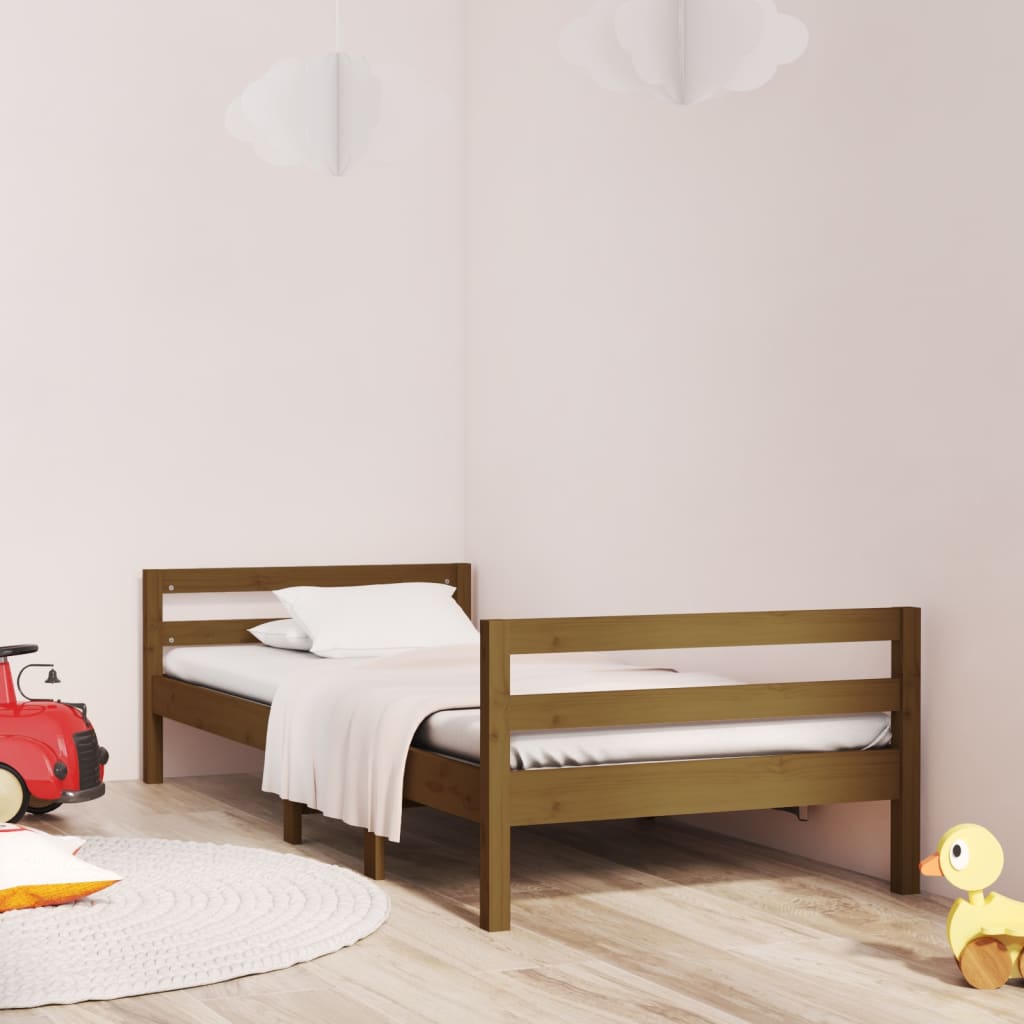 Solid wood bed honey brown 90x200 cm pine