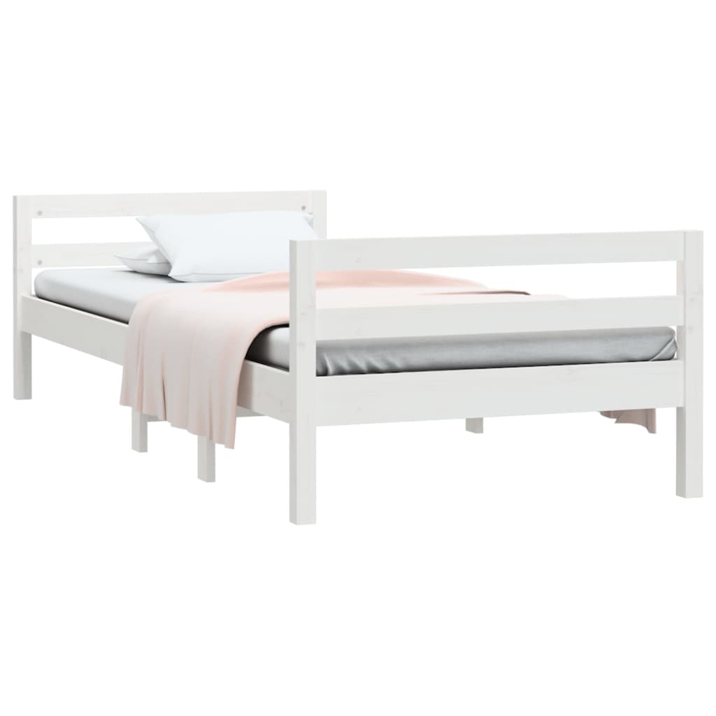 Solid wood bed without mattress white 80x200 cm pinewood