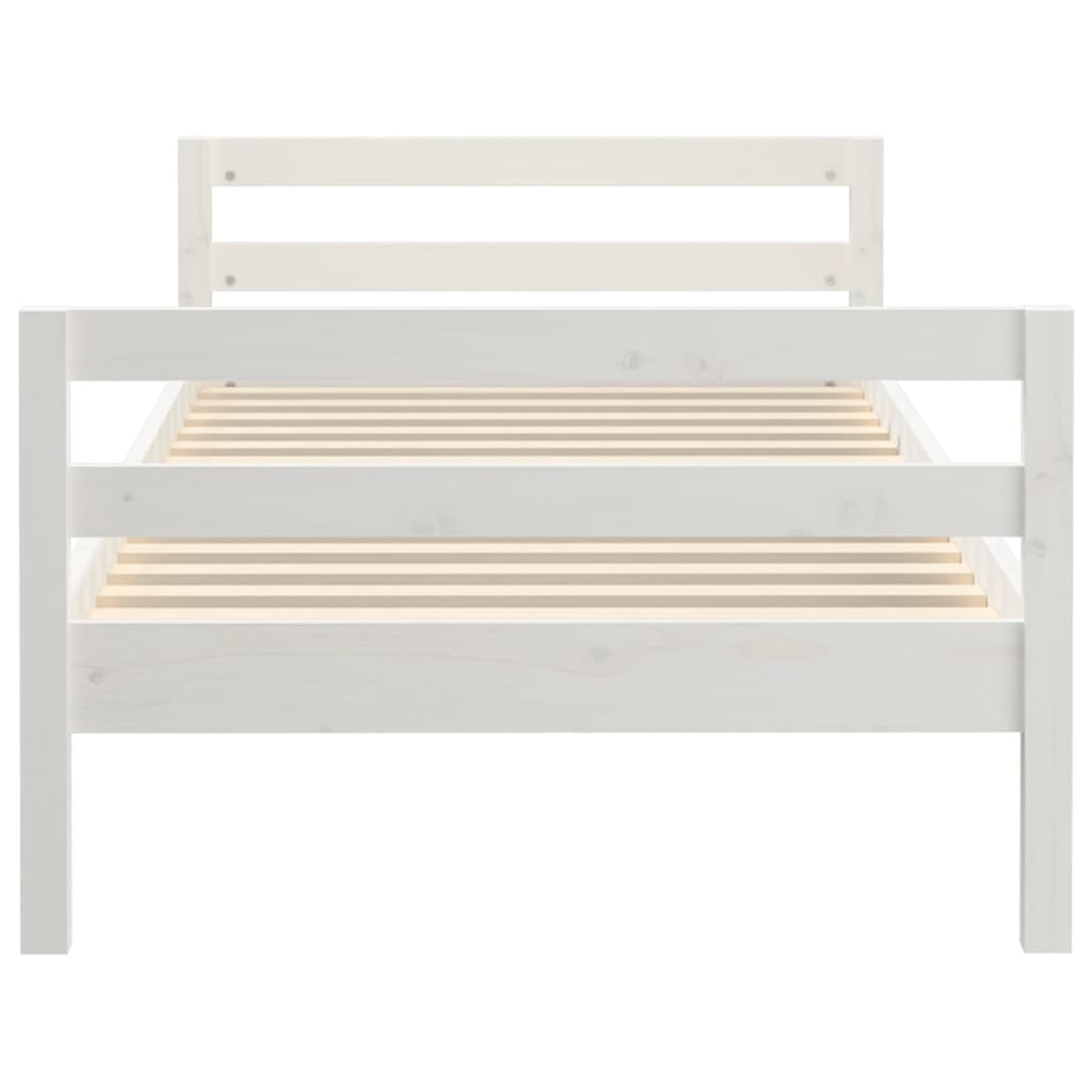 Solid wood bed without mattress white 80x200 cm pinewood