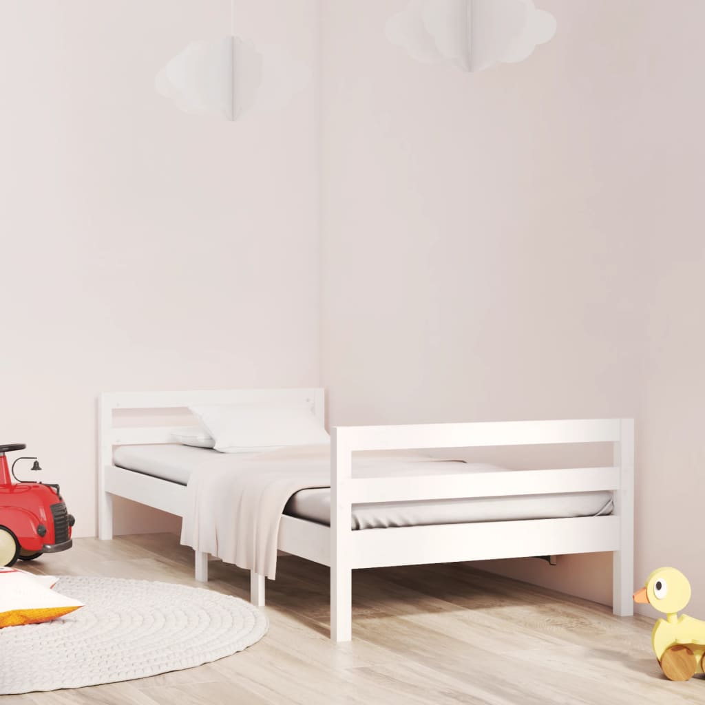 Solid wood bed without mattress white 80x200 cm pinewood