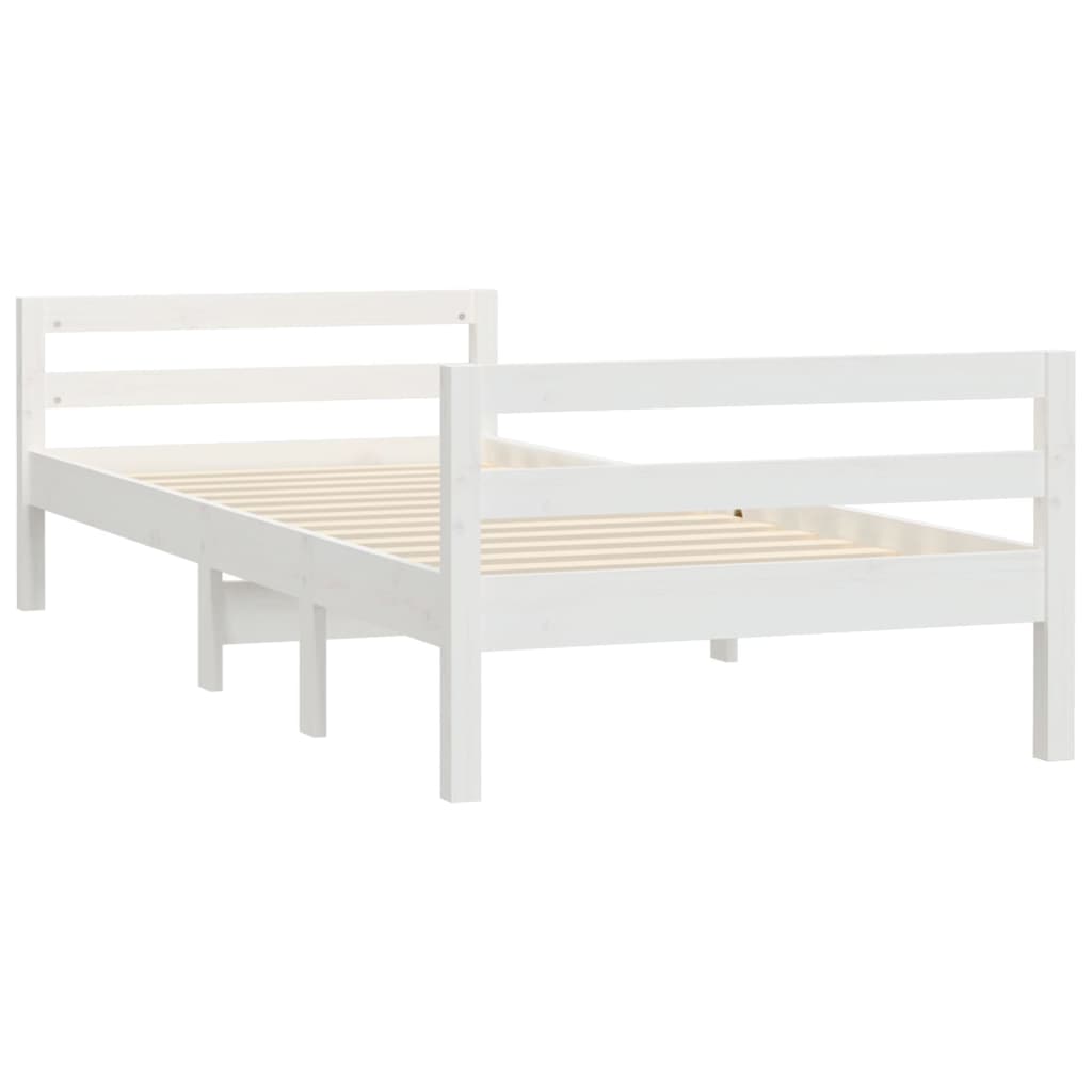 Solid wood bed without mattress white 90x190 cm pinewood