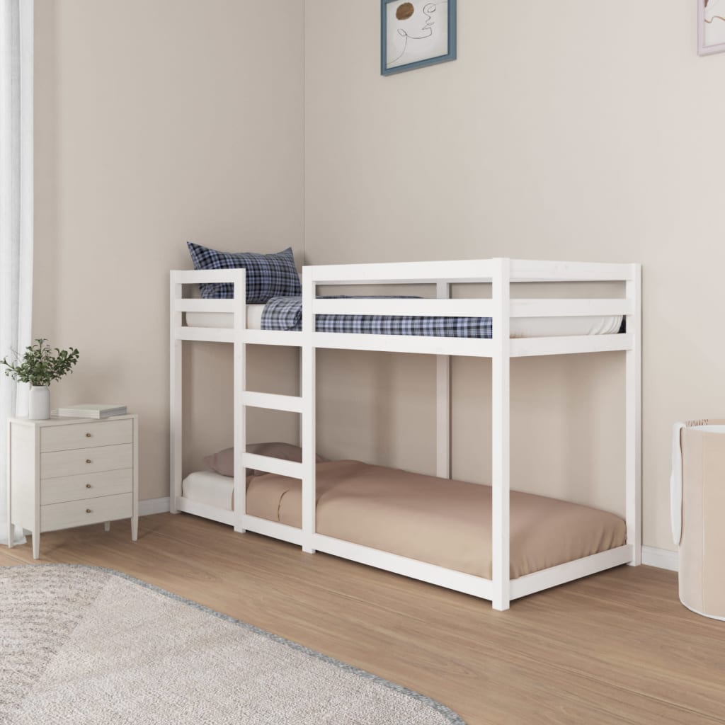 Bunk Bed White 75x190 cm Solid Pine