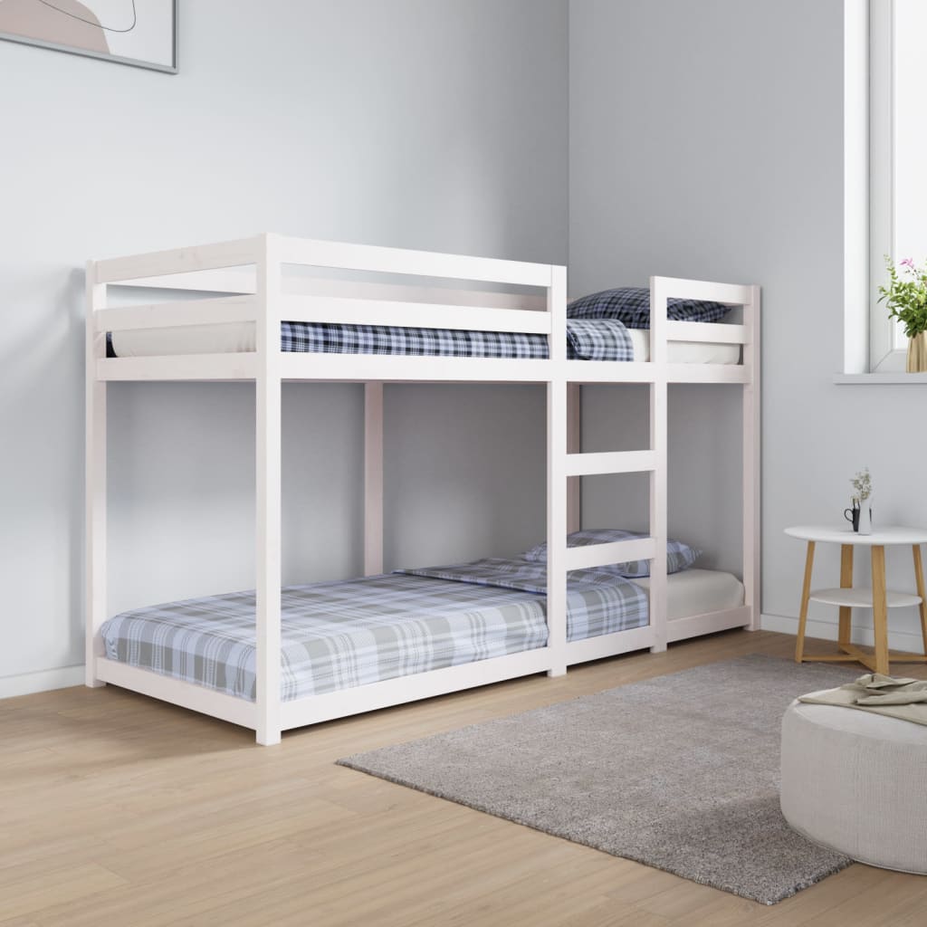 Bunk Bed White 75x190 cm Solid Pine