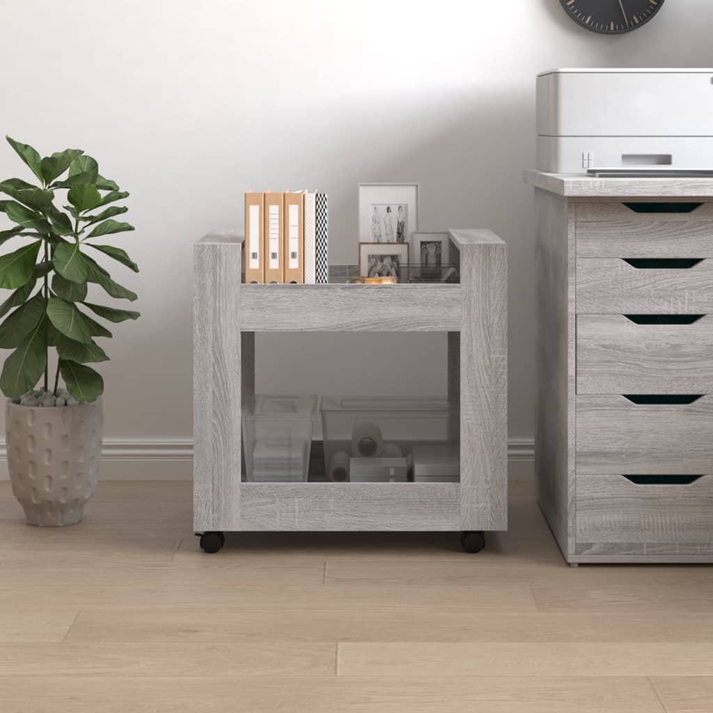 Office Cart Gray Sonoma 60x45x60 cm Wood Material