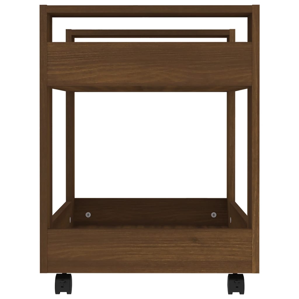 Office Cart Brown Oak Look 60x45x60 cm Wood Material