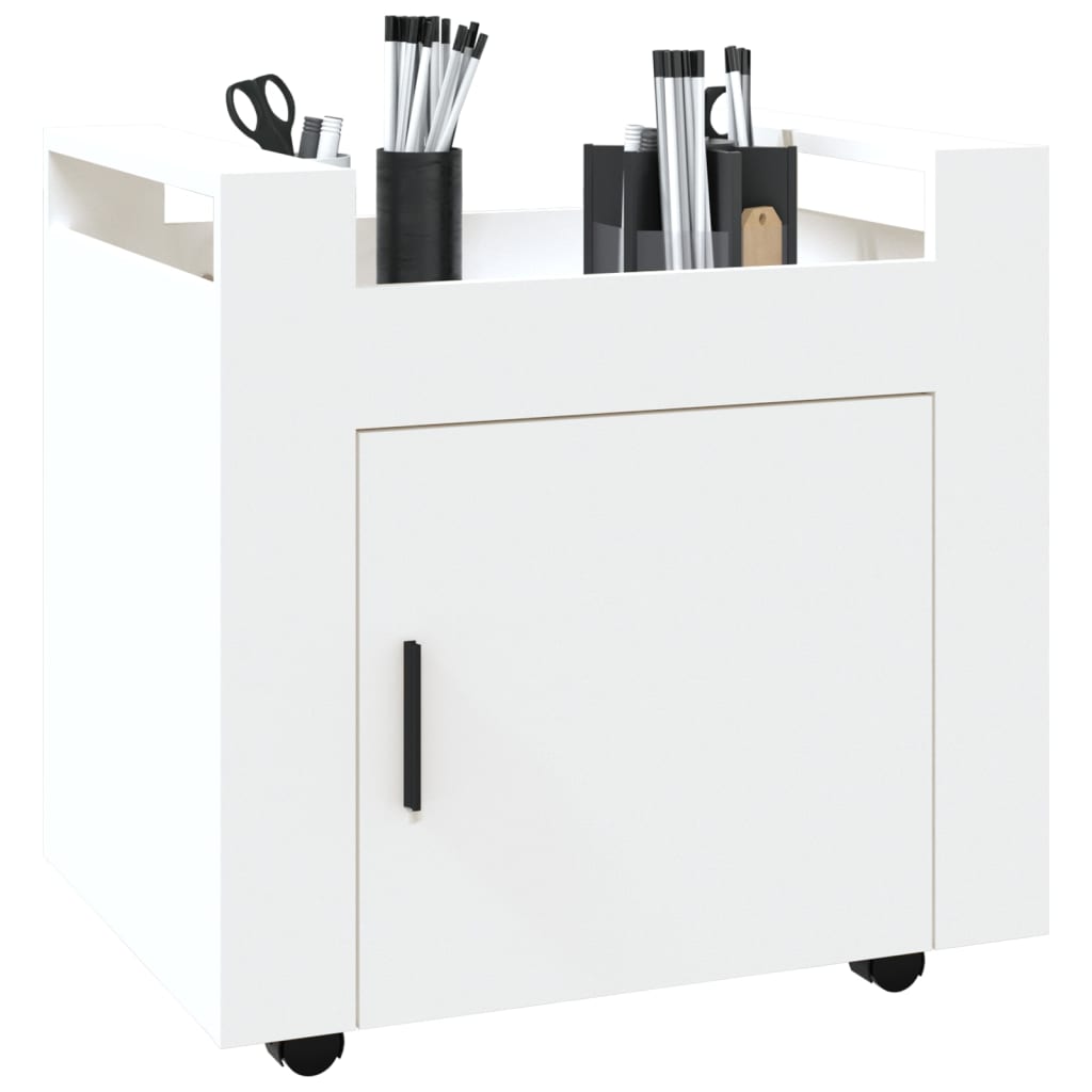 Office Cart White 60x45x60 cm Wood Material