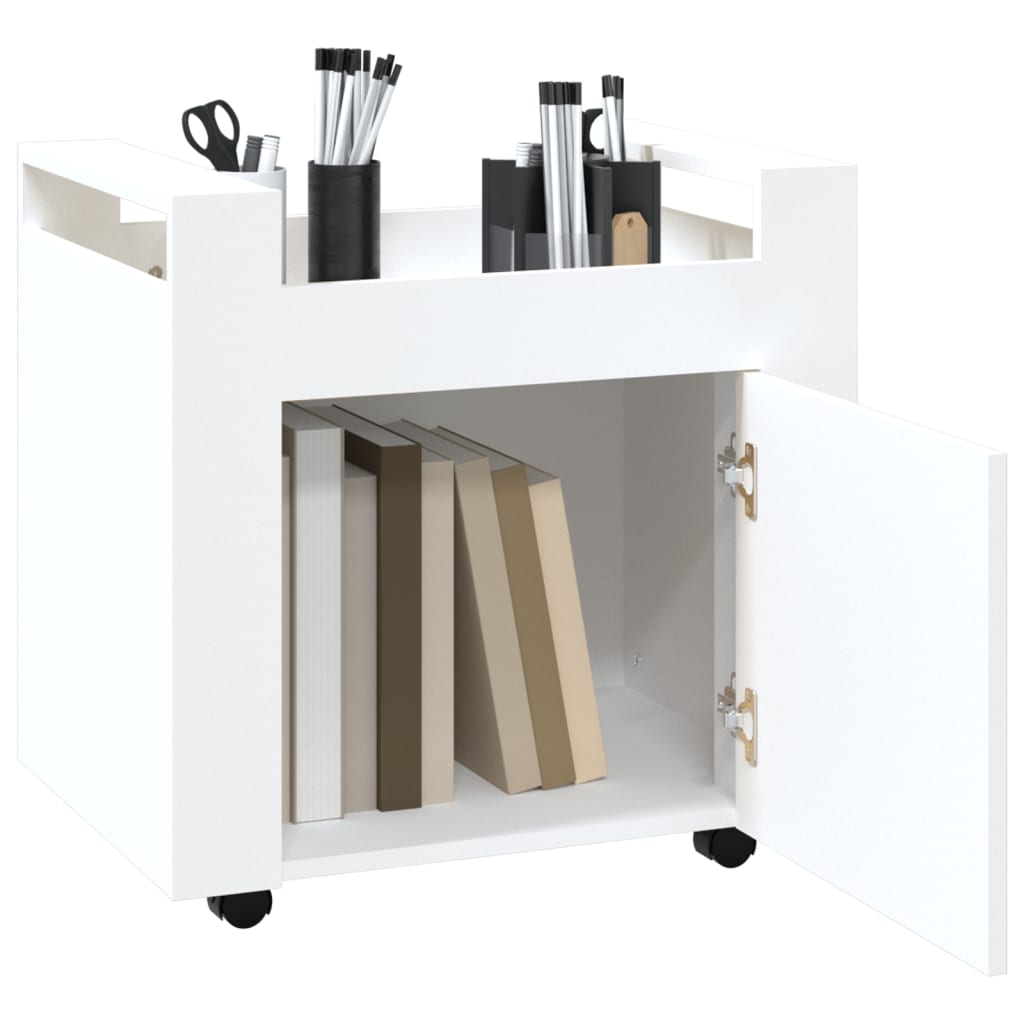 Office Cart White 60x45x60 cm Wood Material