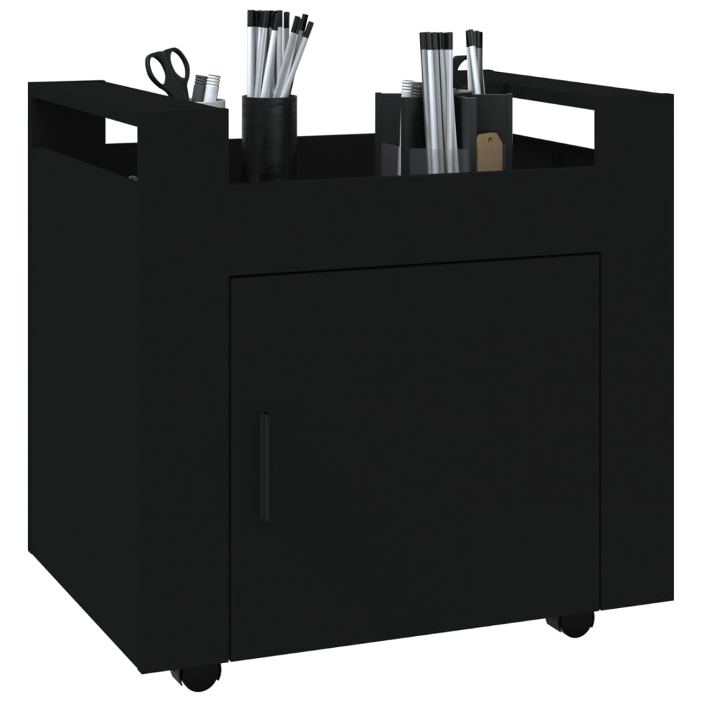 Office Cart Black 60x45x60 cm Wood Material