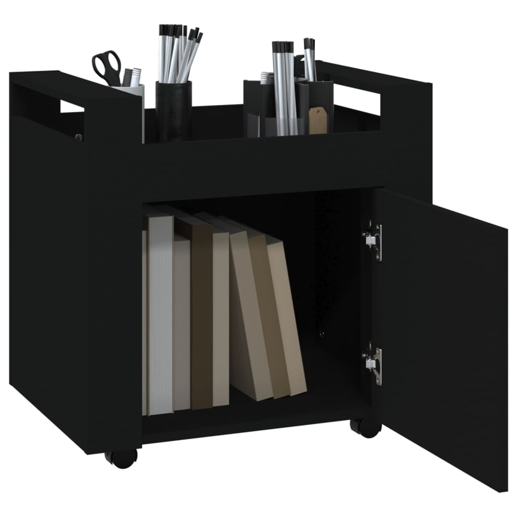 Office Cart Black 60x45x60 cm Wood Material