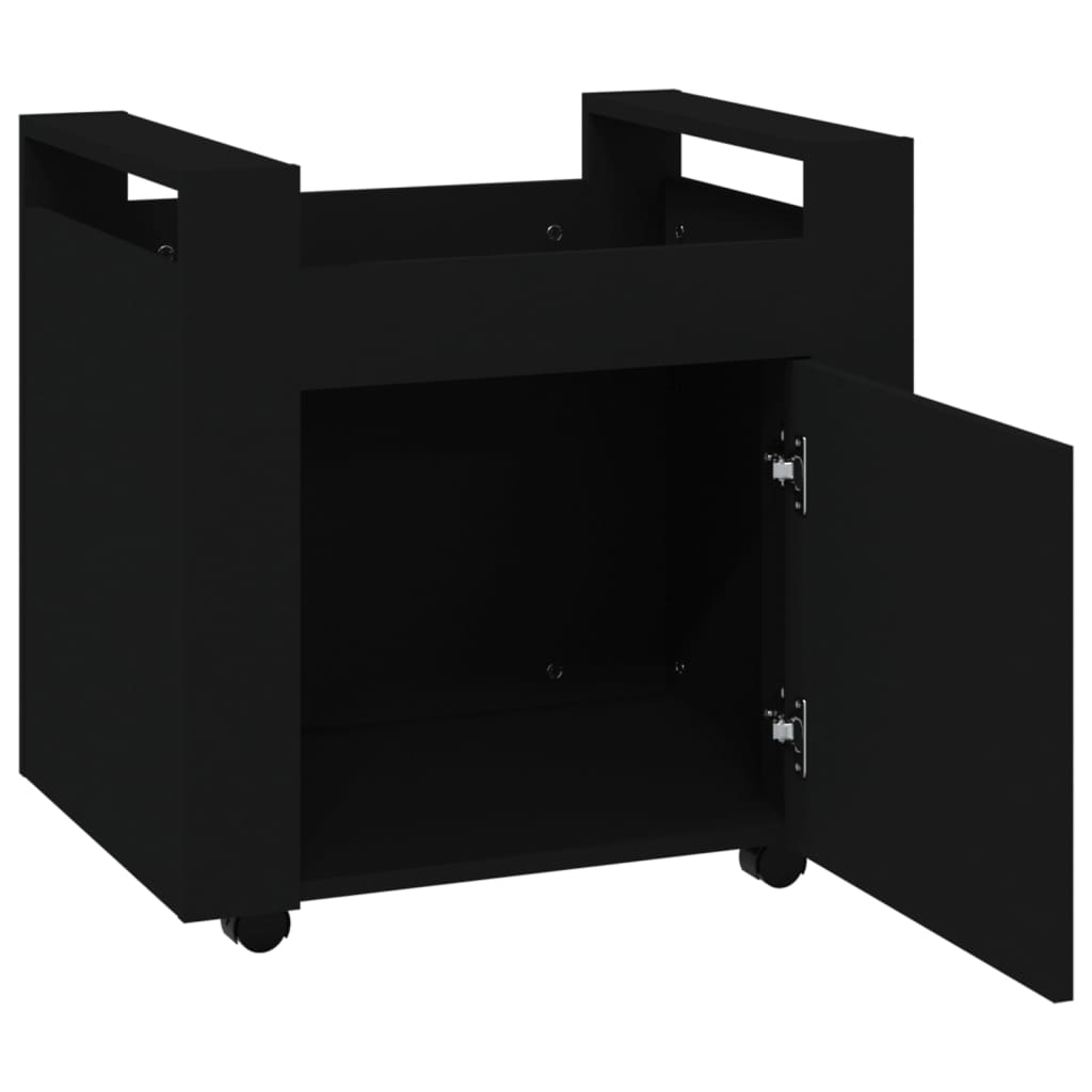 Office Cart Black 60x45x60 cm Wood Material