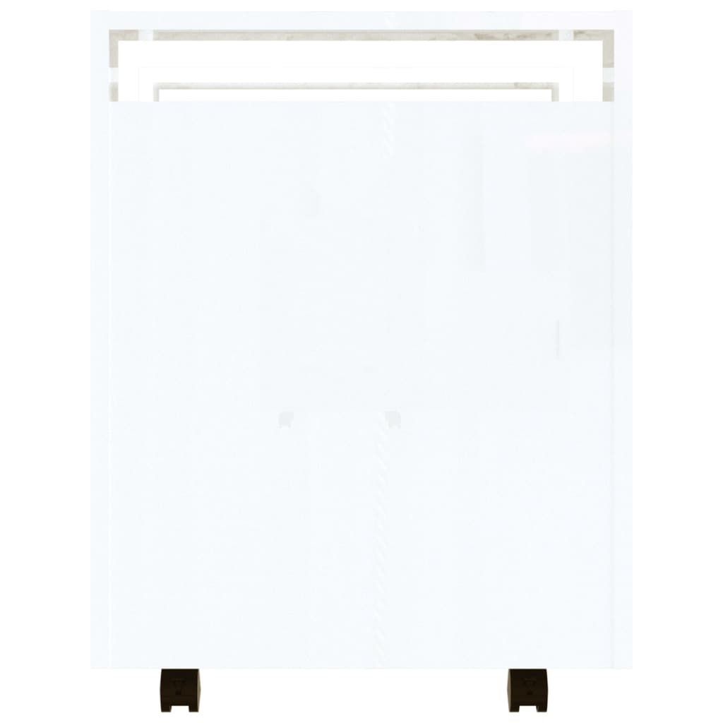 Office Cart High Gloss White 60x45x60 cm Wood Material