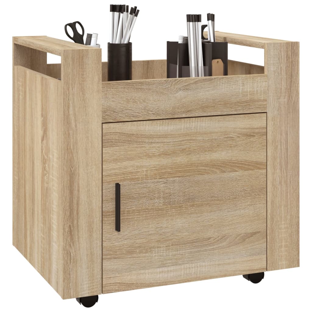 Bürowagen Sonoma-Eiche 60x45x60 cm Holzwerkstoff