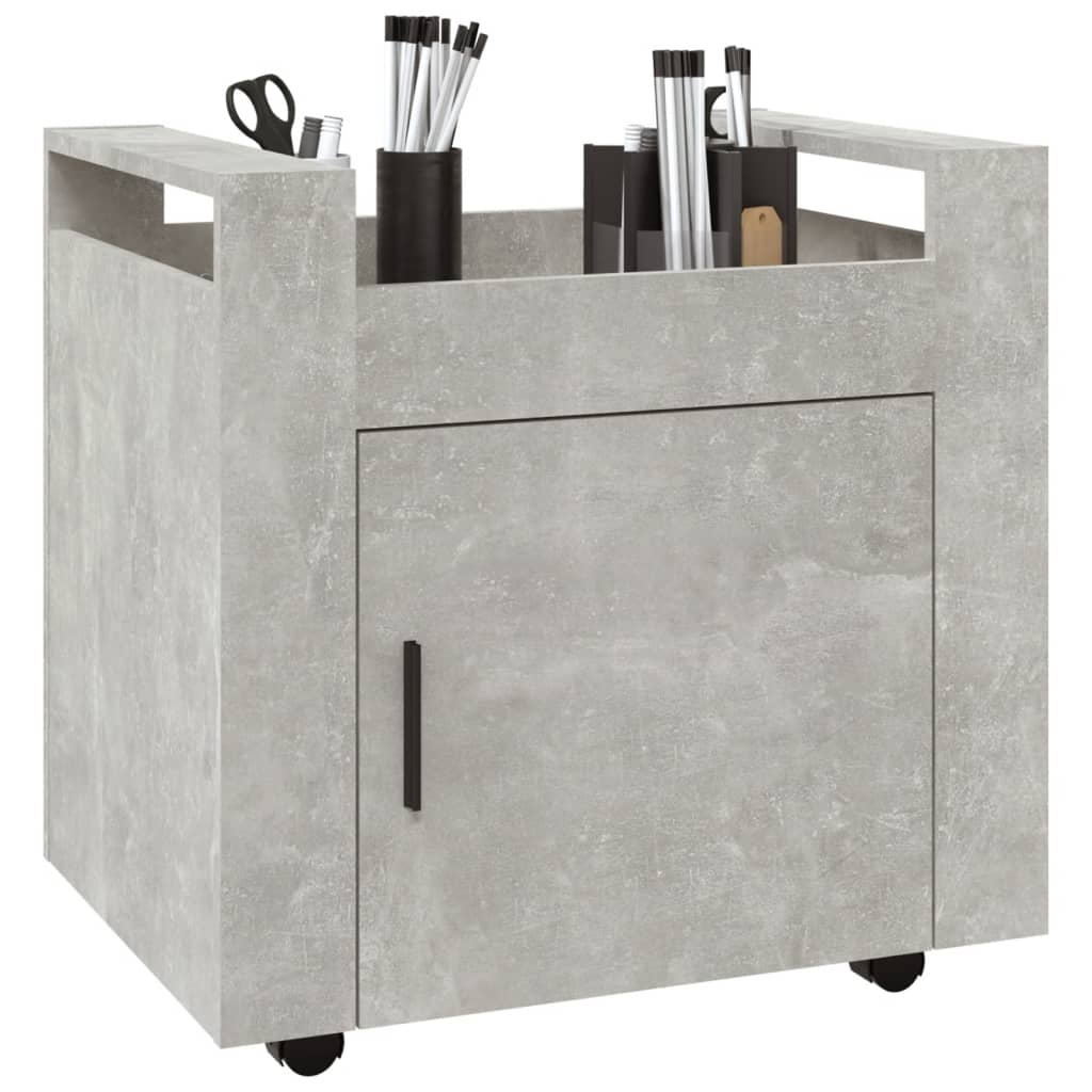 Office Cart Concrete Grey 60x45x60 cm Wood Material